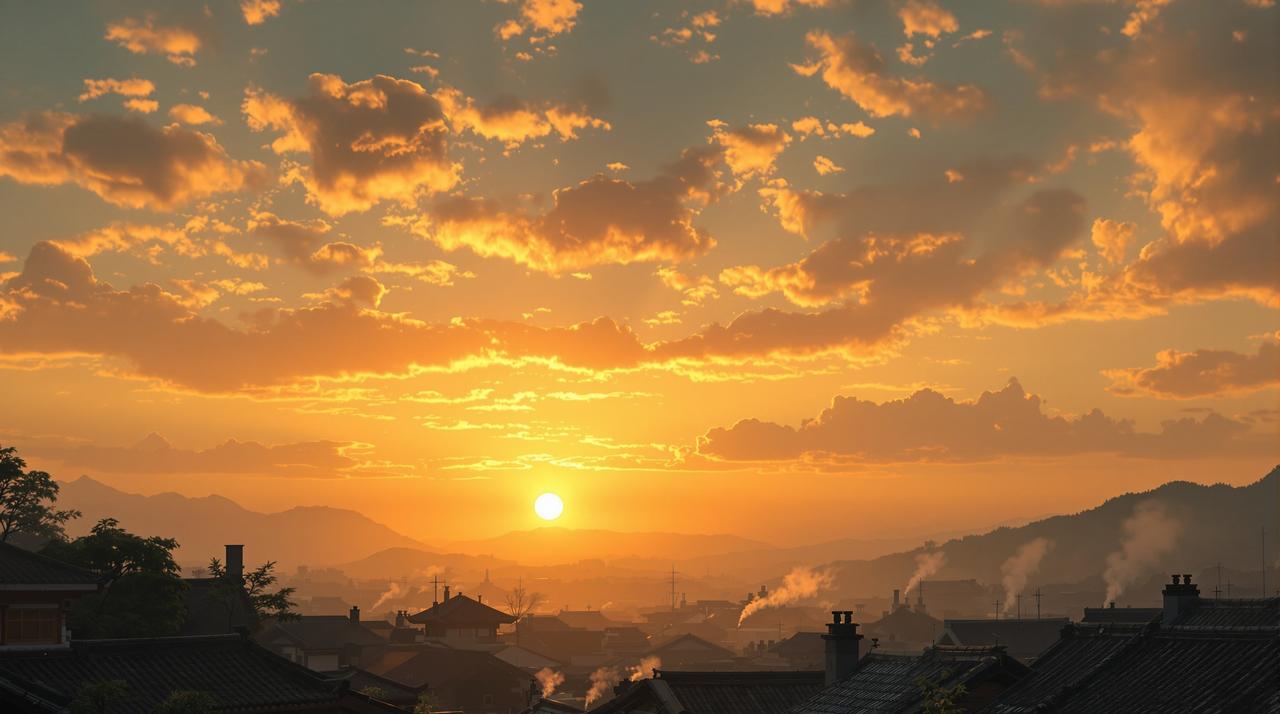 抖音小短剧免费看 - 暮色四合的温情剧场，夕阳下的乡村美景